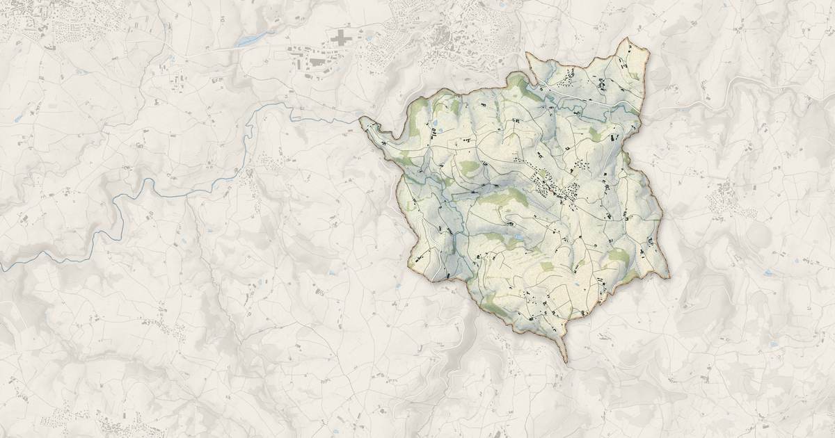 Portrait cartographique de Coise : relief, eau, forêts, bâti et voies, calculés à partir des données de l'IGN