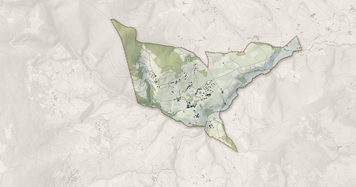 Portrait cartographique de Émeringes : relief, eau, forêts, bâti et voies, calculés à partir des données de l'IGN