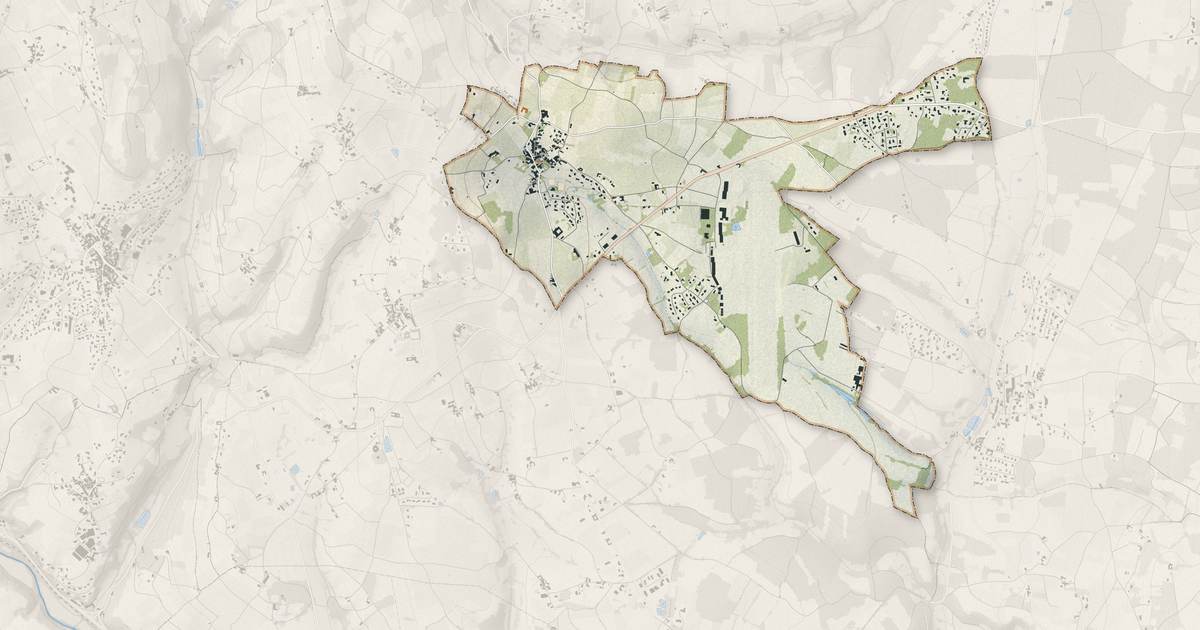 Portrait cartographique de Frontenas : relief, eau, forêts, bâti et voies, calculés à partir des données de l'IGN