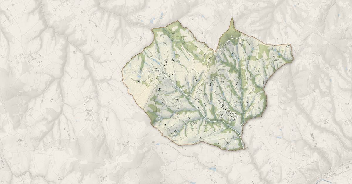 Portrait cartographique de Les Haies : relief, eau, forêts, bâti et voies, calculés à partir des données de l'IGN