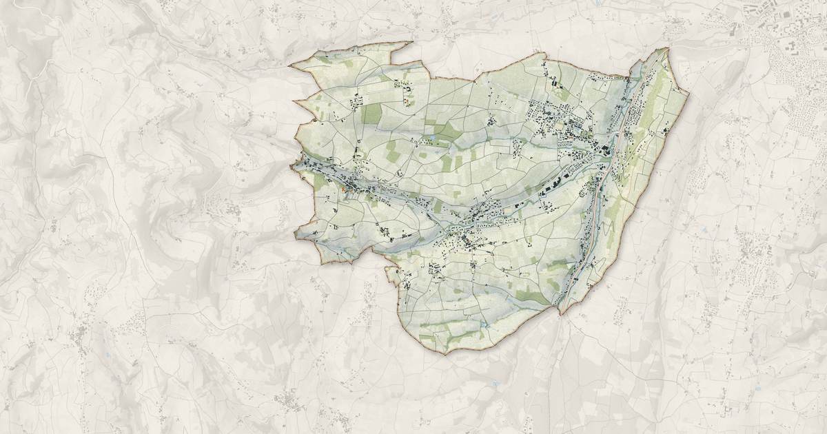 Portrait cartographique de Porte des Pierres Dorées : relief, eau, forêts, bâti et voies, calculés à partir des données de l'IGN