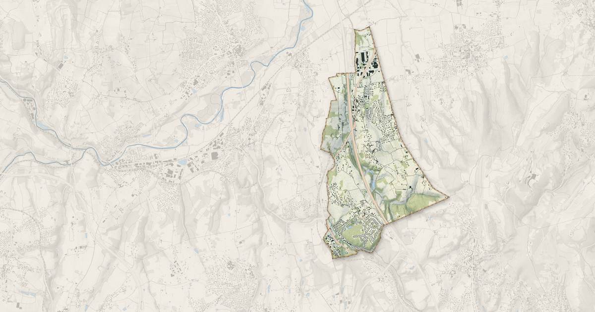 Portrait cartographique de Lissieu : relief, eau, forêts, bâti et voies, calculés à partir des données de l'IGN