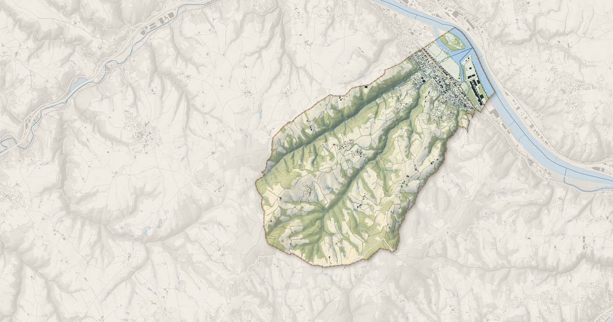 Portrait cartographique de Loire-sur-Rhône : relief, eau, forêts, bâti et voies, calculés à partir des données de l'IGN