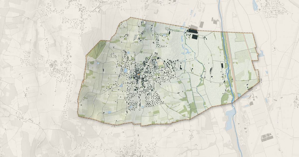 Portrait cartographique de Lucenay : relief, eau, forêts, bâti et voies, calculés à partir des données de l'IGN