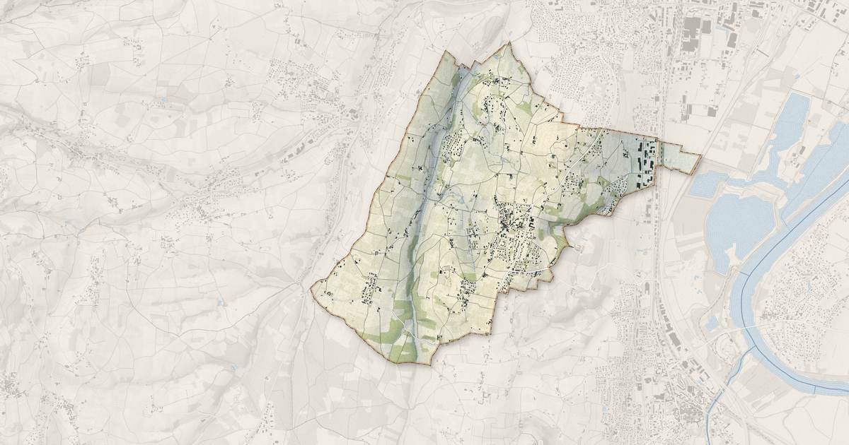 Portrait cartographique de Pommiers : relief, eau, forêts, bâti et voies, calculés à partir des données de l'IGN