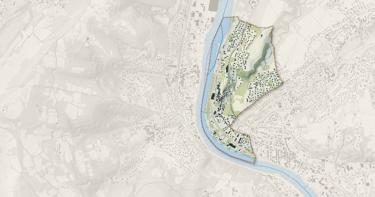 Portrait cartographique de Rochetaillée-sur-Saône : relief, eau, forêts, bâti et voies, calculés à partir des données de l'IGN