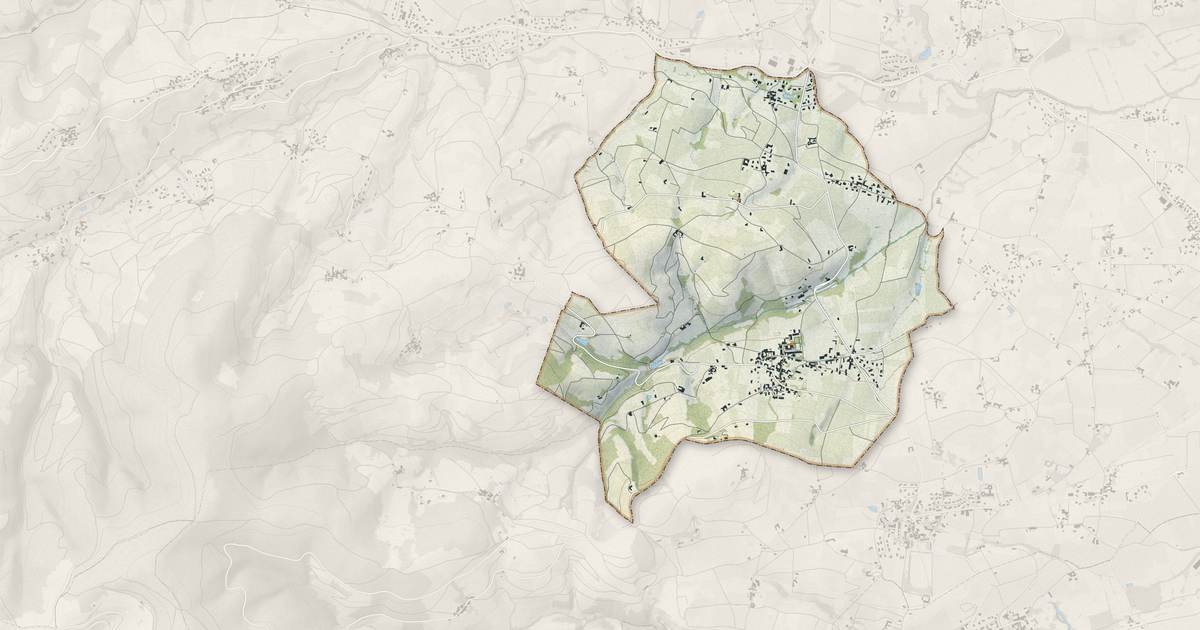Portrait cartographique de Salles-Arbuissonnas-en-Beaujolais : relief, eau, forêts, bâti et voies, calculés à partir des données de l'IGN