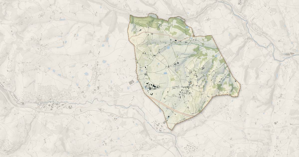 Portrait cartographique de Sarcey : relief, eau, forêts, bâti et voies, calculés à partir des données de l'IGN