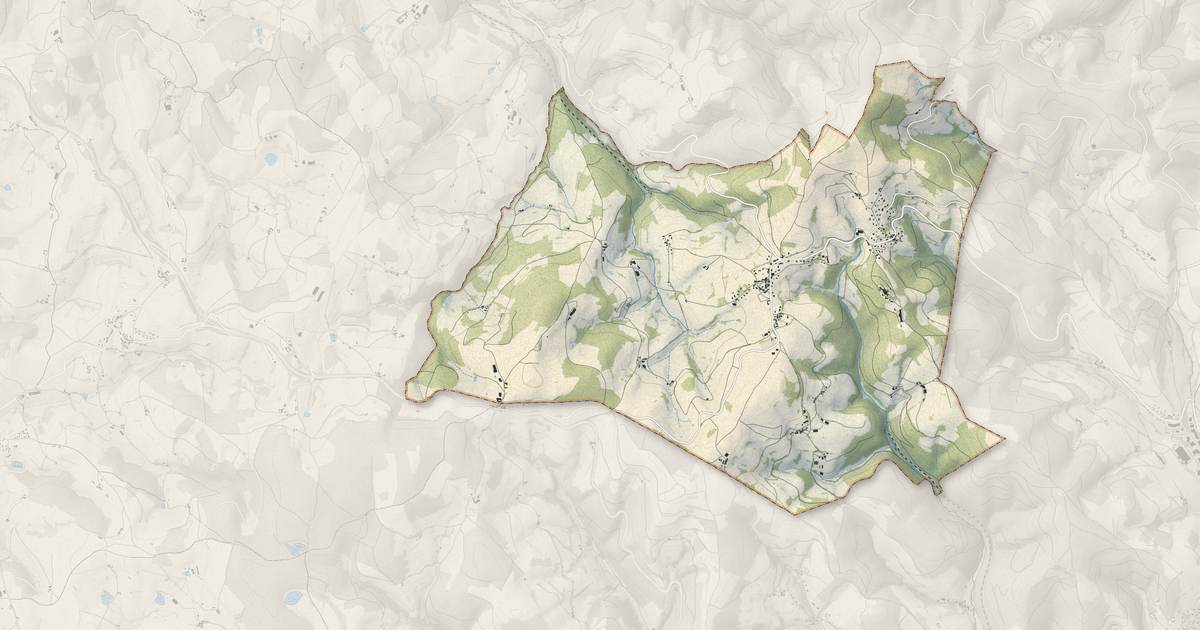 Portrait cartographique de Les Sauvages : relief, eau, forêts, bâti et voies, calculés à partir des données de l'IGN