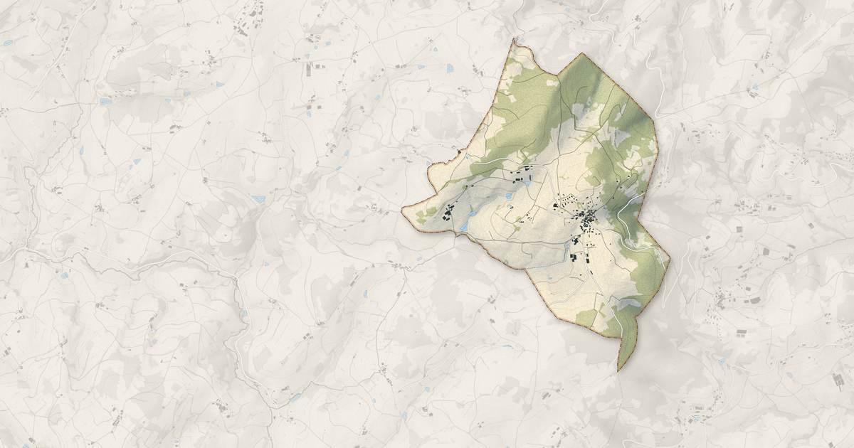 Portrait cartographique de Saint-André-la-Côte : relief, eau, forêts, bâti et voies, calculés à partir des données de l'IGN