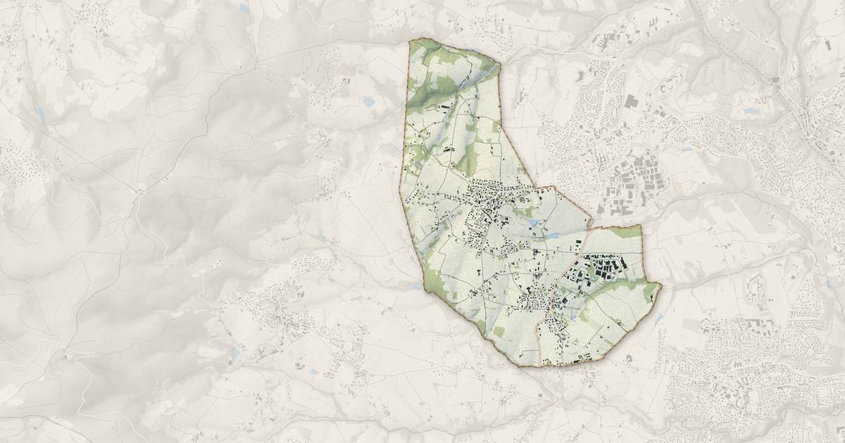 Portrait cartographique de Sainte-Consorce : relief, eau, forêts, bâti et voies, calculés à partir des données de l'IGN