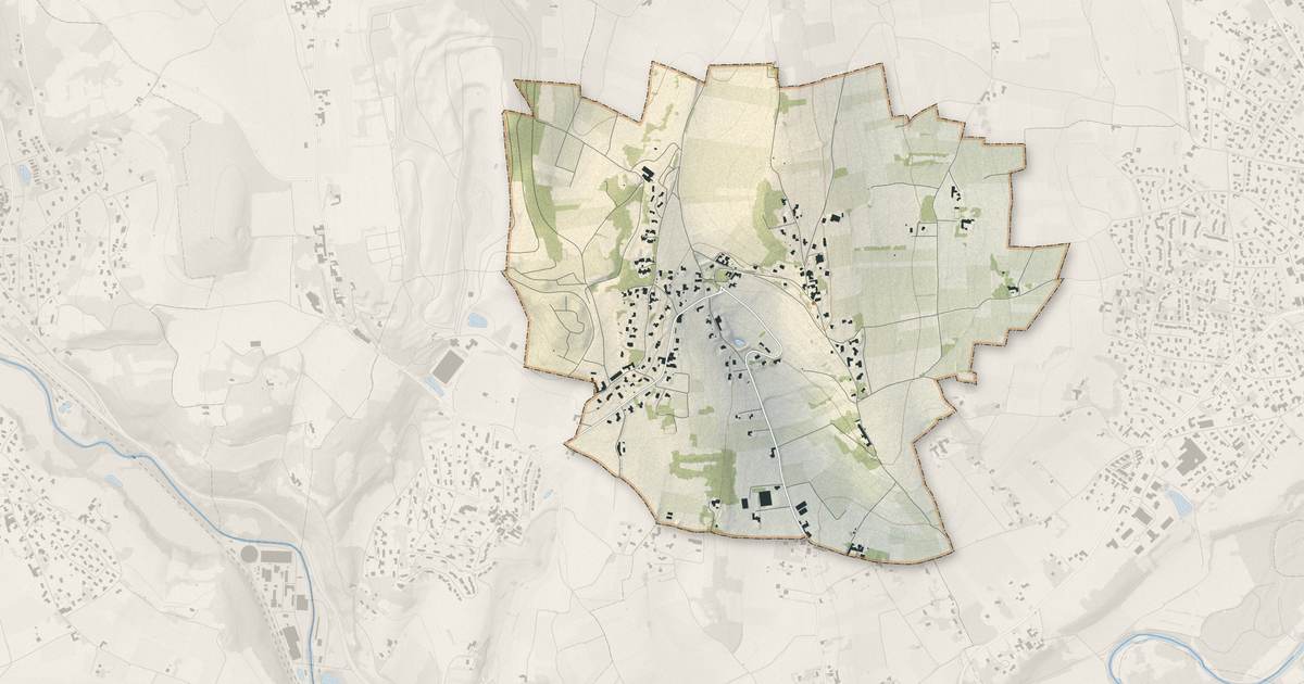 Portrait cartographique de Saint-Jean-des-Vignes : relief, eau, forêts, bâti et voies, calculés à partir des données de l'IGN