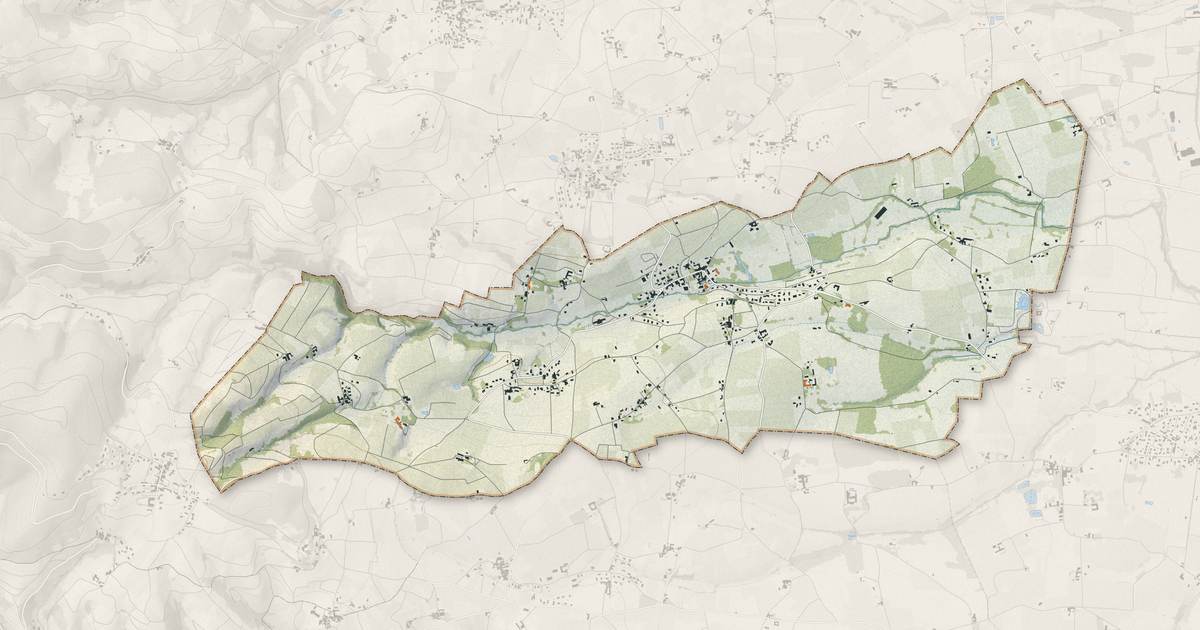 Portrait cartographique de Saint-Julien : relief, eau, forêts, bâti et voies, calculés à partir des données de l'IGN