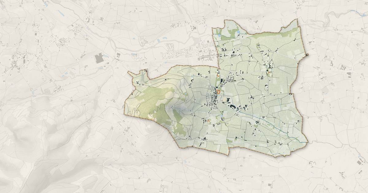 Portrait cartographique de Saint-Lager : relief, eau, forêts, bâti et voies, calculés à partir des données de l'IGN