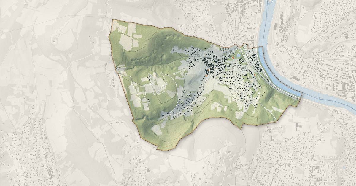 Portrait cartographique de Saint-Romain-au-Mont-d'Or : relief, eau, forêts, bâti et voies, calculés à partir des données de l'IGN