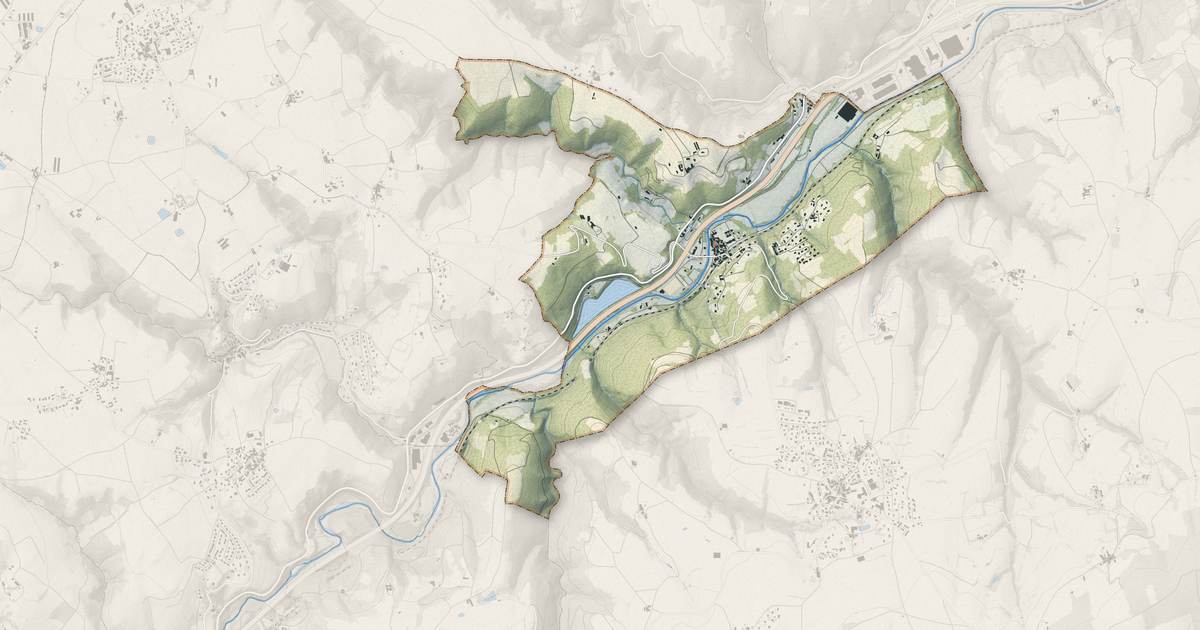 Portrait cartographique de Saint-Romain-en-Gier : relief, eau, forêts, bâti et voies, calculés à partir des données de l'IGN