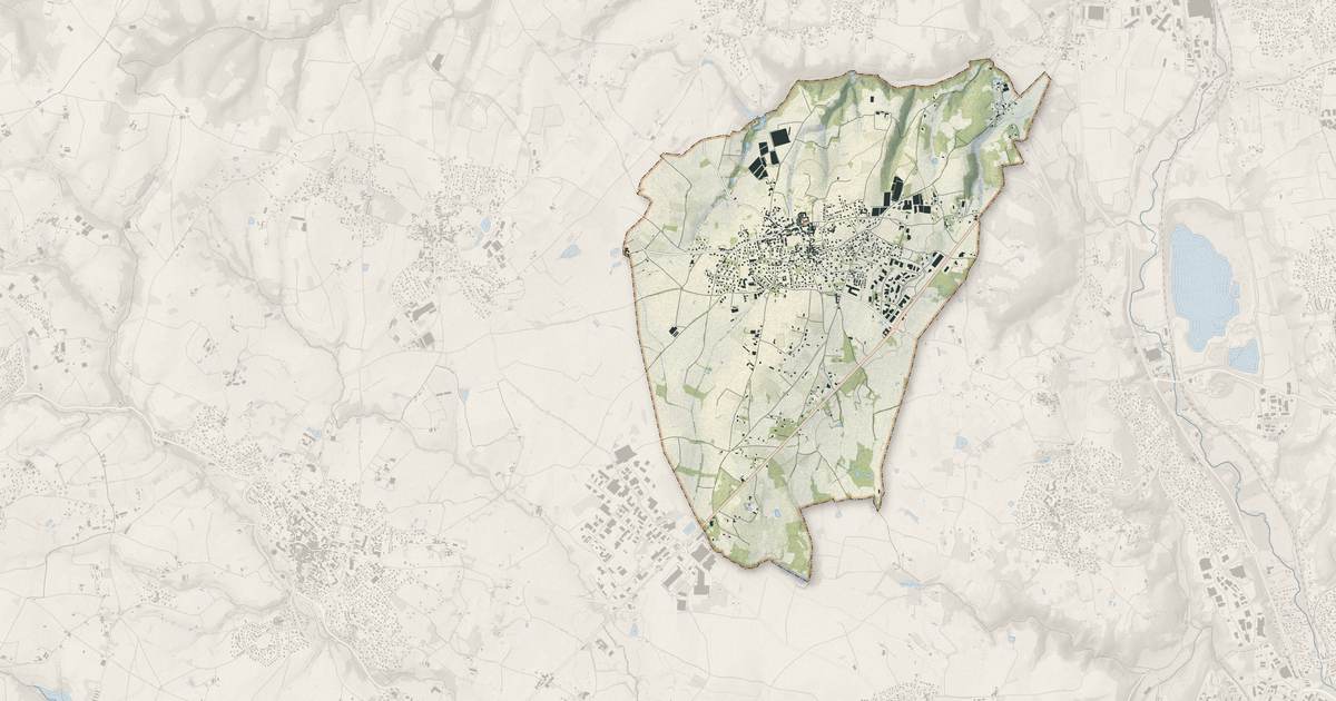 Portrait cartographique de Taluyers : relief, eau, forêts, bâti et voies, calculés à partir des données de l'IGN