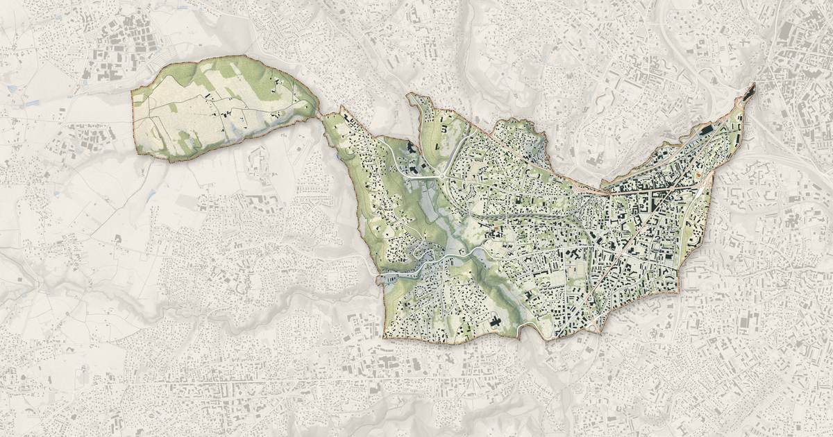 Portrait cartographique de Tassin-la-Demi-Lune : relief, eau, forêts, bâti et voies, calculés à partir des données de l'IGN