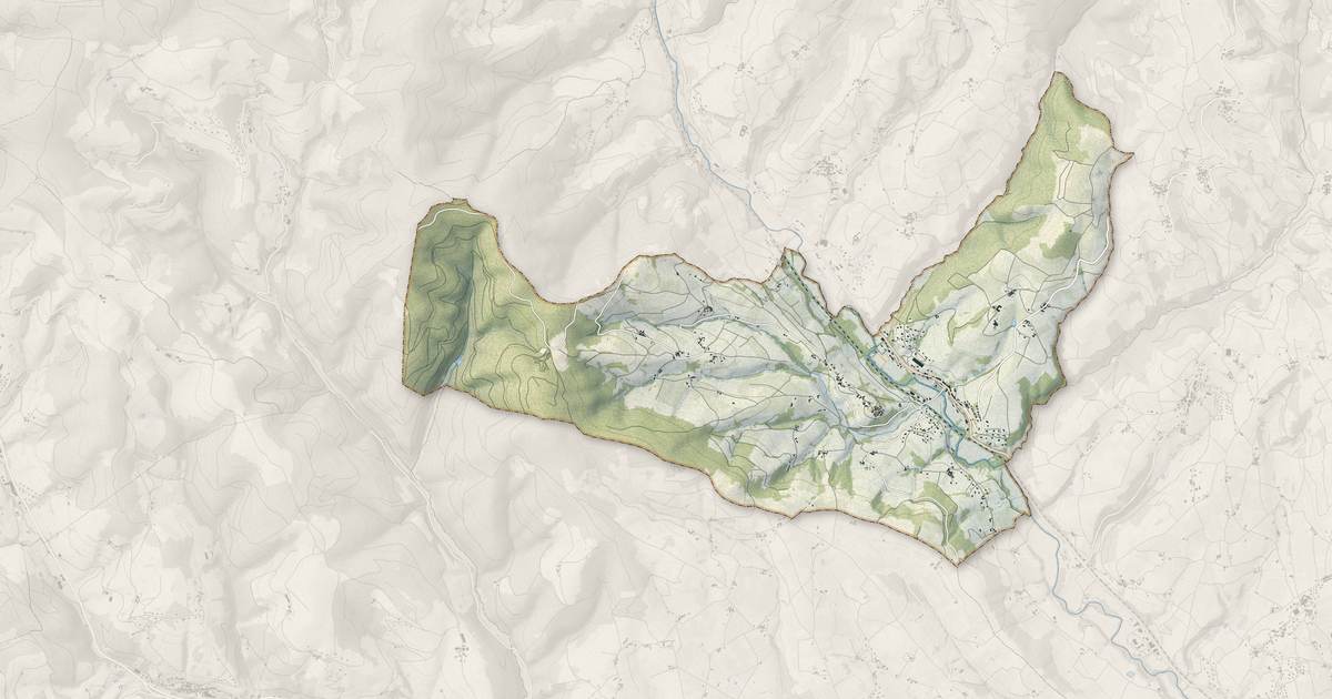 Portrait cartographique de Ternand : relief, eau, forêts, bâti et voies, calculés à partir des données de l'IGN