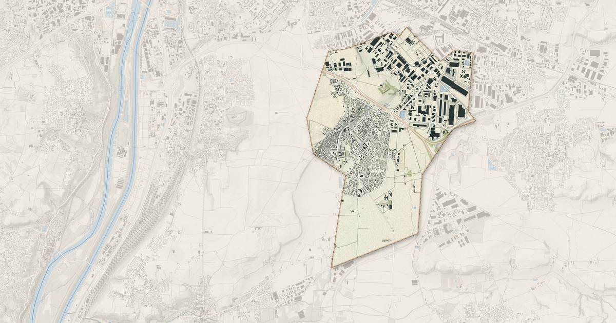 Portrait cartographique de Corbas : relief, eau, forêts, bâti et voies, calculés à partir des données de l'IGN