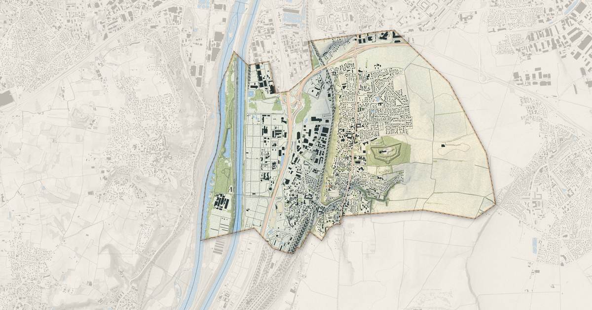 Portrait cartographique de Feyzin : relief, eau, forêts, bâti et voies, calculés à partir des données de l'IGN
