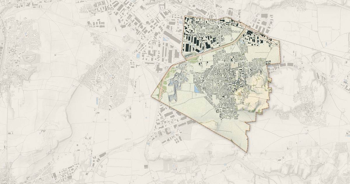 Portrait cartographique de Mions : relief, eau, forêts, bâti et voies, calculés à partir des données de l'IGN