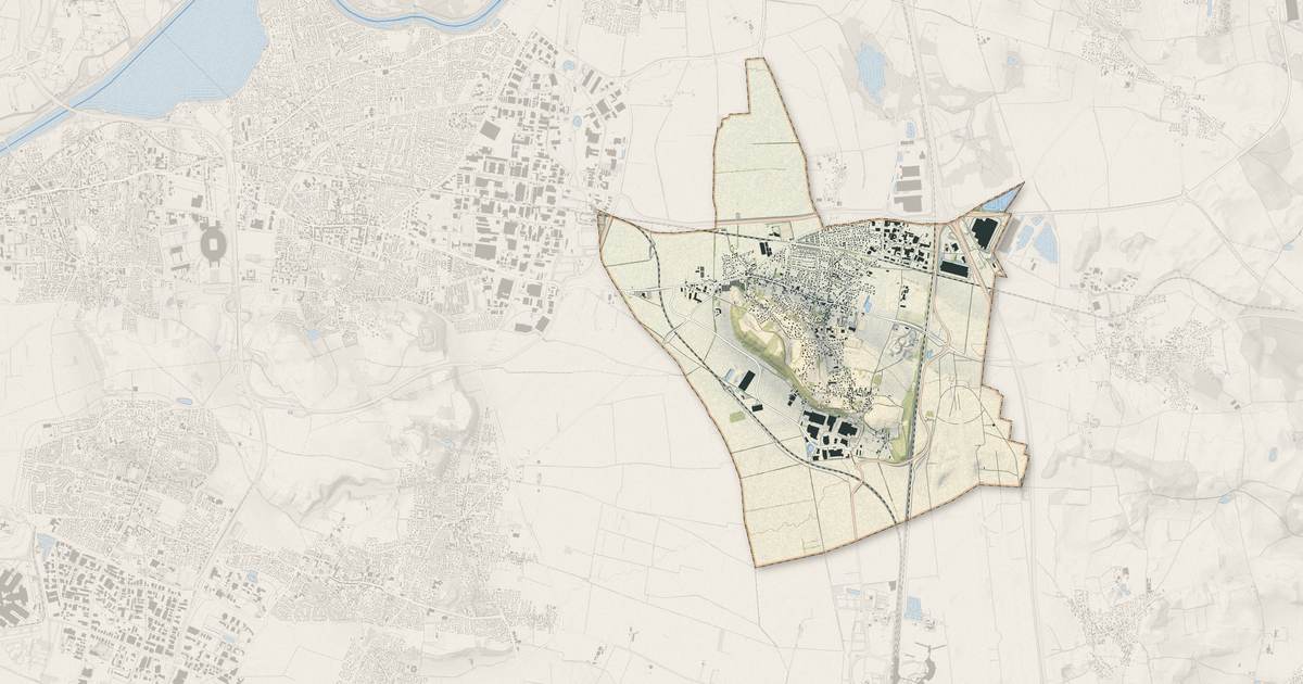 Portrait cartographique de Pusignan : relief, eau, forêts, bâti et voies, calculés à partir des données de l'IGN