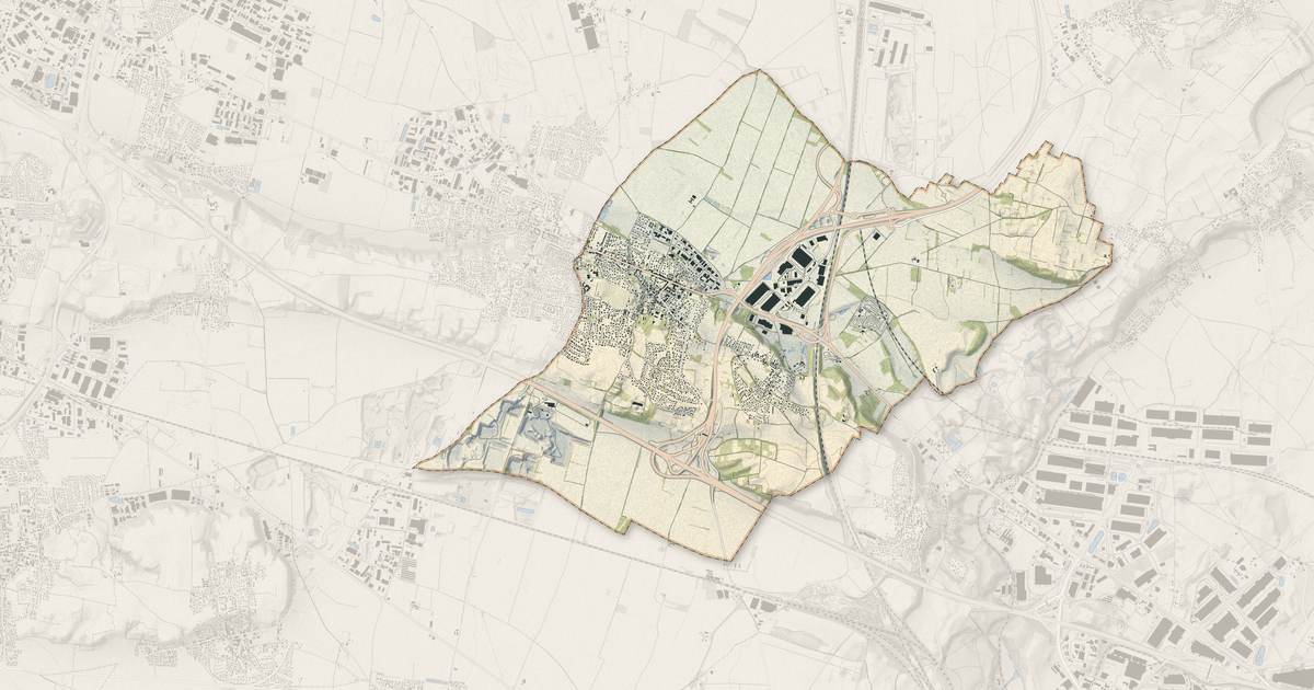 Portrait cartographique de Saint-Laurent-de-Mure : relief, eau, forêts, bâti et voies, calculés à partir des données de l'IGN