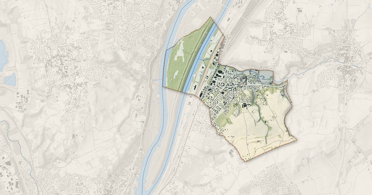Portrait cartographique de Sérézin-du-Rhône : relief, eau, forêts, bâti et voies, calculés à partir des données de l'IGN