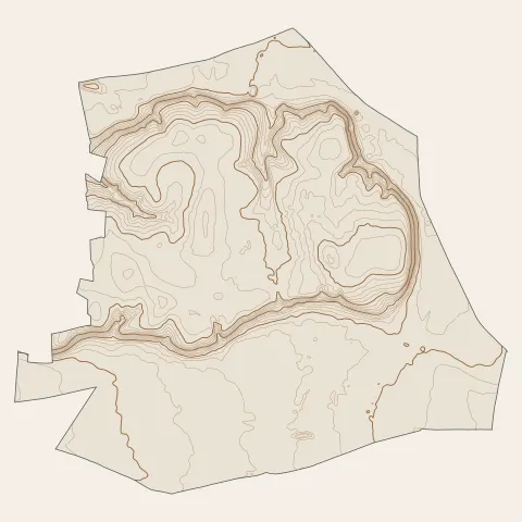 Toussieu : courbes de niveau