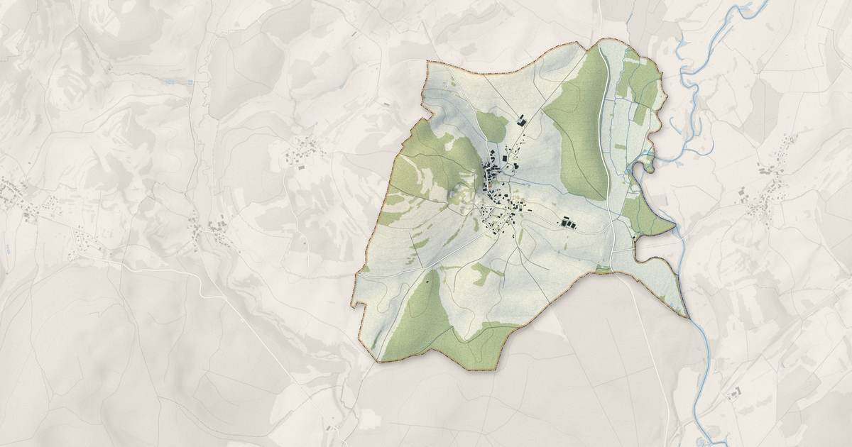 Portrait cartographique de Aillevans : relief, eau, forêts, bâti et voies, calculés à partir des données de l'IGN