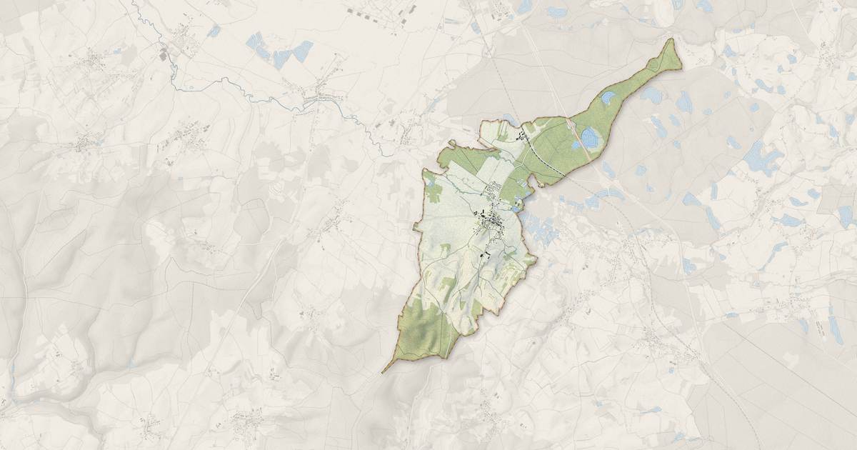 Portrait cartographique de Ailloncourt : relief, eau, forêts, bâti et voies, calculés à partir des données de l'IGN