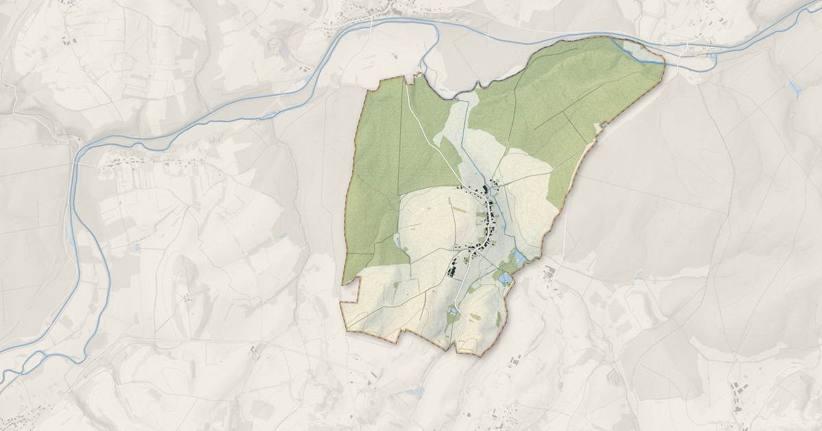 Portrait cartographique de Alaincourt : relief, eau, forêts, bâti et voies, calculés à partir des données de l'IGN