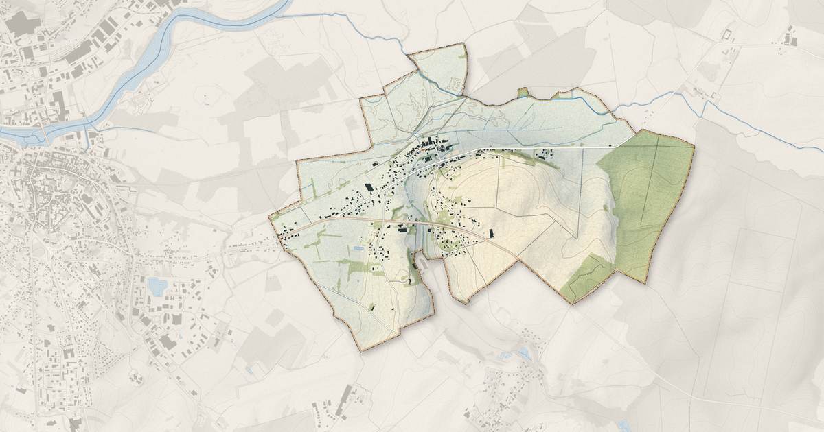 Portrait cartographique de Ancier : relief, eau, forêts, bâti et voies, calculés à partir des données de l'IGN