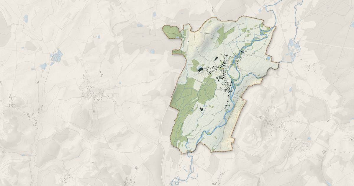 Portrait cartographique de Les Aynans : relief, eau, forêts, bâti et voies, calculés à partir des données de l'IGN