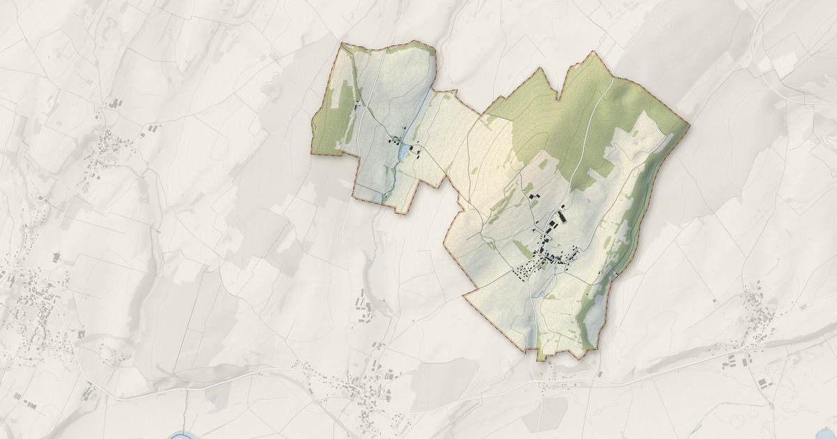 Portrait cartographique de Bay : relief, eau, forêts, bâti et voies, calculés à partir des données de l'IGN
