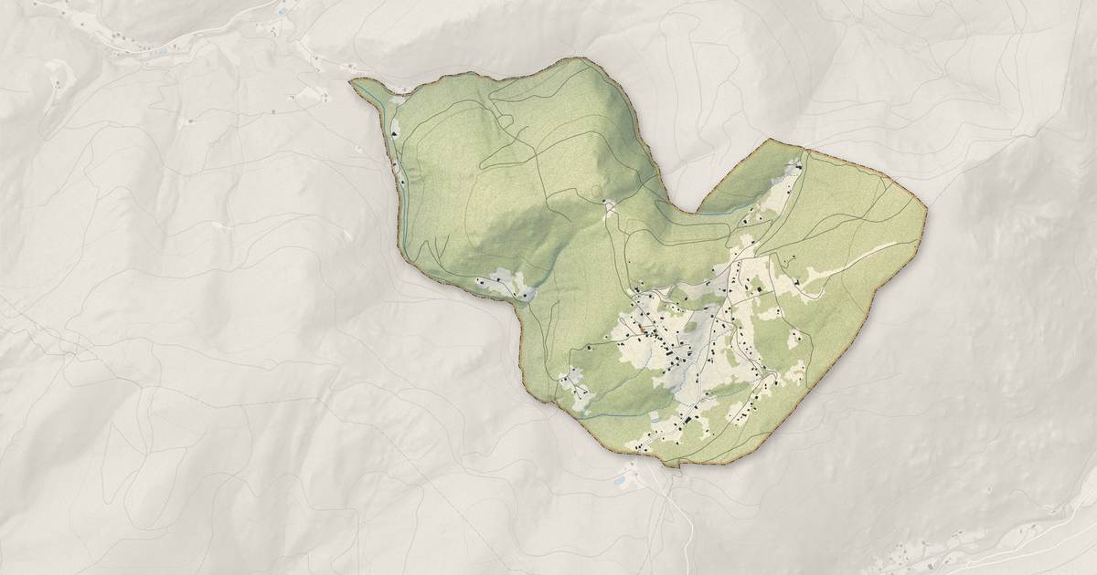 Portrait cartographique de Belfahy : relief, eau, forêts, bâti et voies, calculés à partir des données de l'IGN