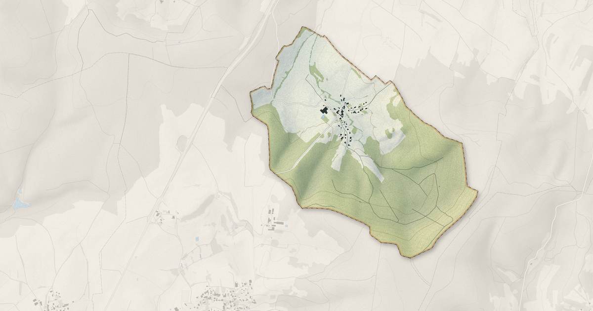 Portrait cartographique de Betoncourt-lès-Brotte : relief, eau, forêts, bâti et voies, calculés à partir des données de l'IGN