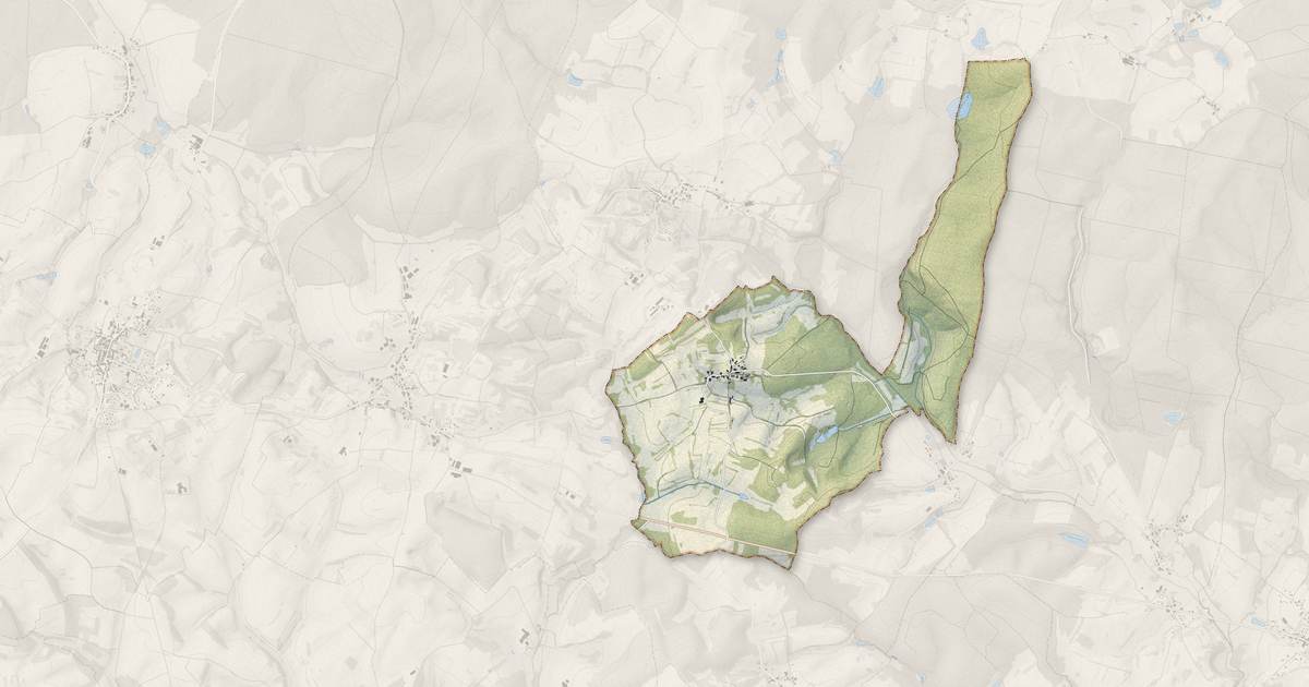 Portrait cartographique de Betoncourt-Saint-Pancras : relief, eau, forêts, bâti et voies, calculés à partir des données de l'IGN