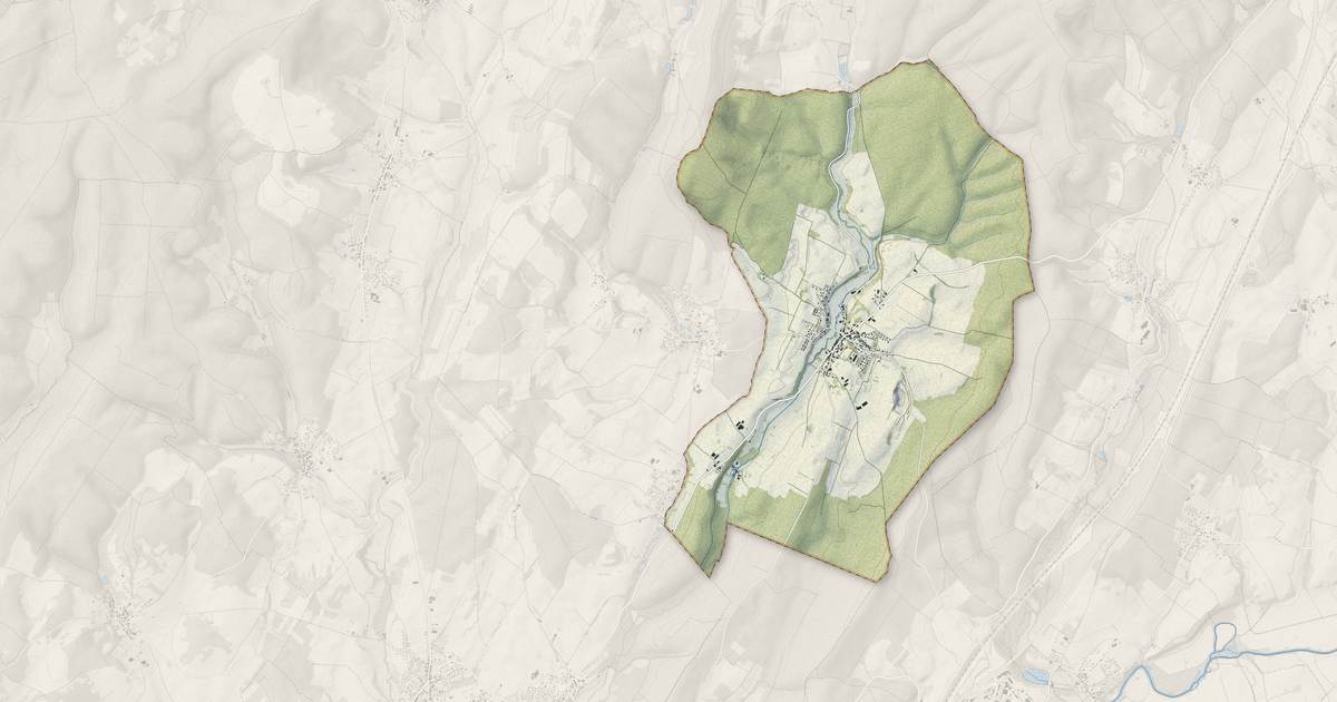 Portrait cartographique de Boult : relief, eau, forêts, bâti et voies, calculés à partir des données de l'IGN