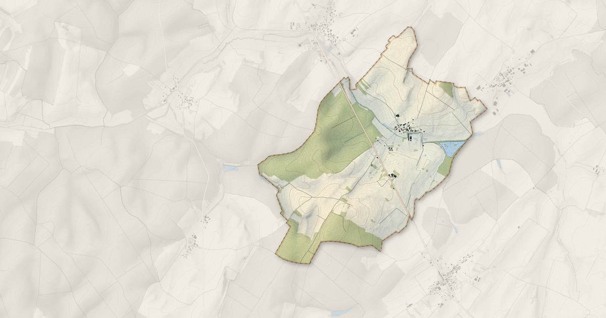 Portrait cartographique de Champtonnay : relief, eau, forêts, bâti et voies, calculés à partir des données de l'IGN