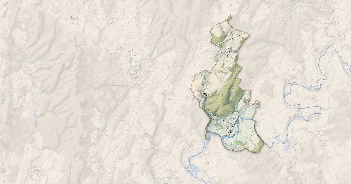 Portrait cartographique de Cirey : relief, eau, forêts, bâti et voies, calculés à partir des données de l'IGN