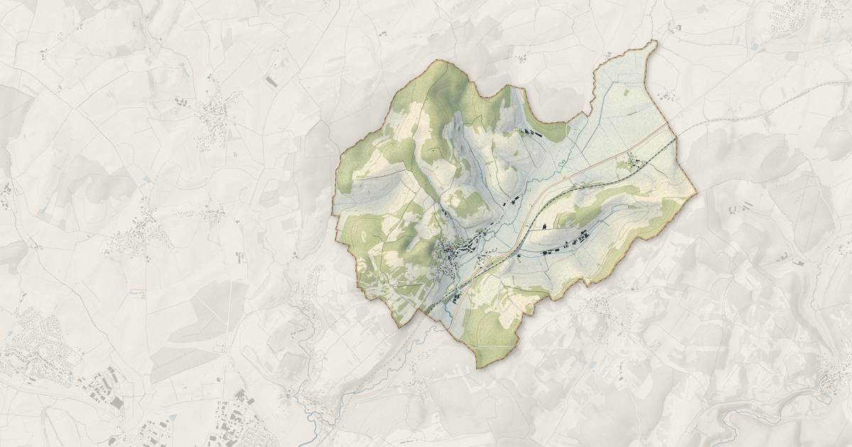 Portrait cartographique de Colombier : relief, eau, forêts, bâti et voies, calculés à partir des données de l'IGN