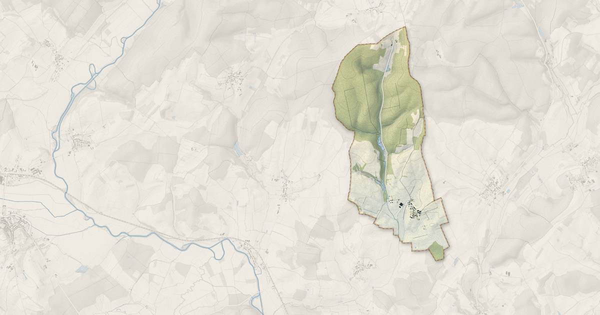 Portrait cartographique de Contréglise : relief, eau, forêts, bâti et voies, calculés à partir des données de l'IGN