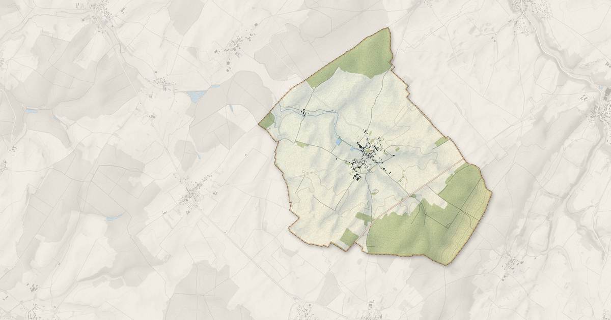 Portrait cartographique de Cugney : relief, eau, forêts, bâti et voies, calculés à partir des données de l'IGN