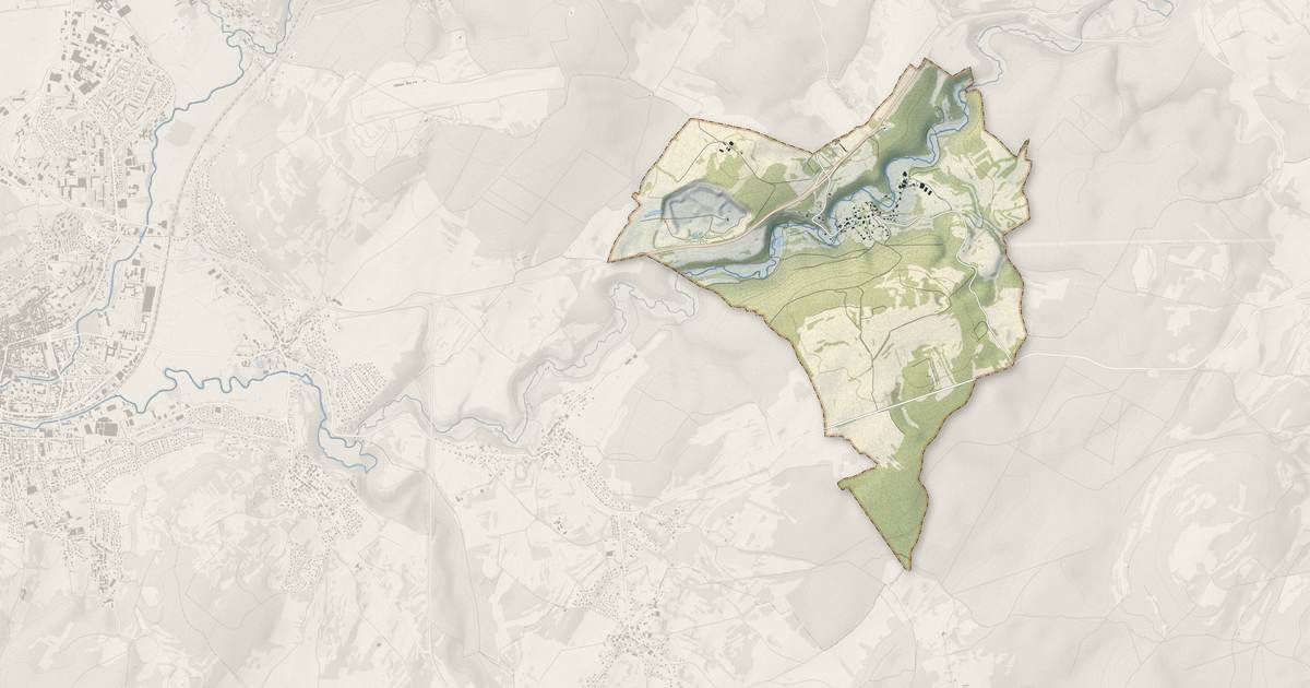 Portrait cartographique de Dampvalley-lès-Colombe : relief, eau, forêts, bâti et voies, calculés à partir des données de l'IGN