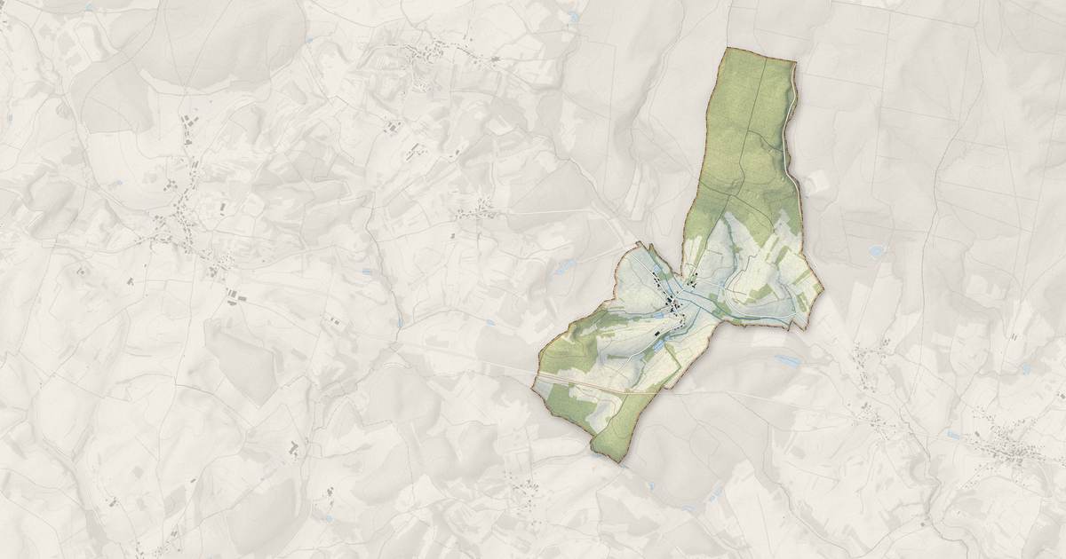 Portrait cartographique de Dampvalley-Saint-Pancras : relief, eau, forêts, bâti et voies, calculés à partir des données de l'IGN