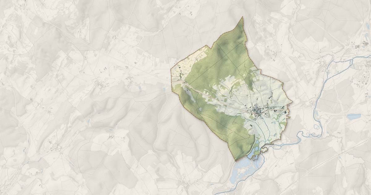 Portrait cartographique de Esprels : relief, eau, forêts, bâti et voies, calculés à partir des données de l'IGN