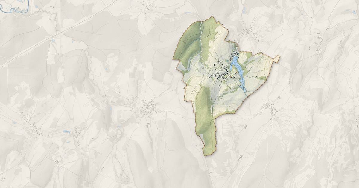 Portrait cartographique de Fallon : relief, eau, forêts, bâti et voies, calculés à partir des données de l'IGN