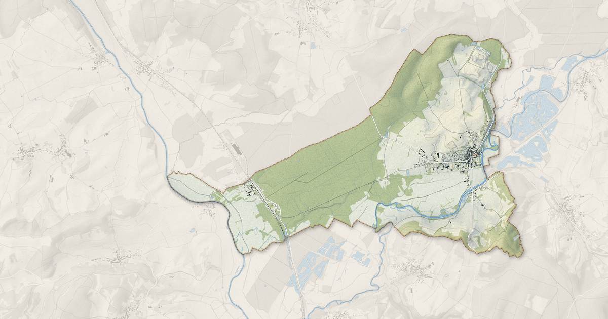 Portrait cartographique de Faverney : relief, eau, forêts, bâti et voies, calculés à partir des données de l'IGN